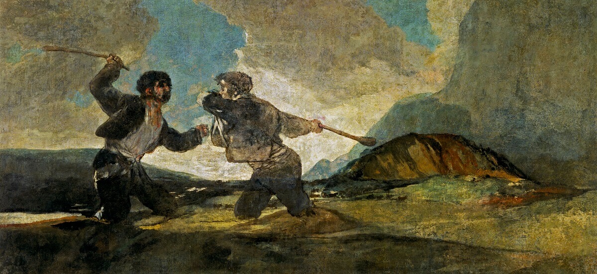 Fight With Cudgels, 1820 by Francisco Goya