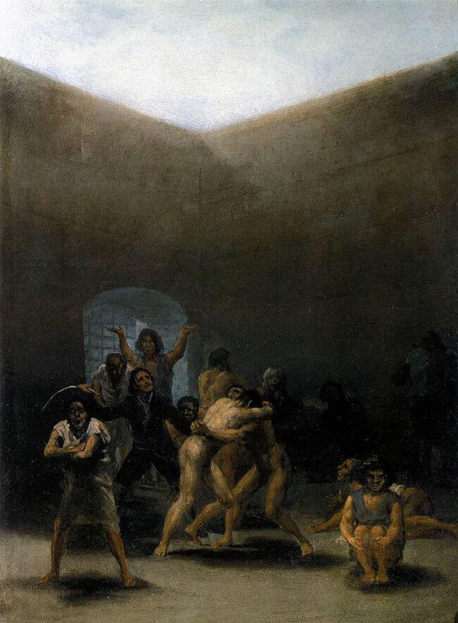 The Yard of a Madhouse, 1794 by Francisco Goya