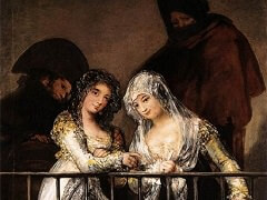 >Majas on a Balcony by Francisco Goya